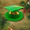24 Count Graduation Cap Cake Topper Durable Plastic Party Decoration Green 3.5 Inch